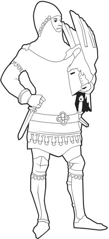 Knight Of England  Coloring Page